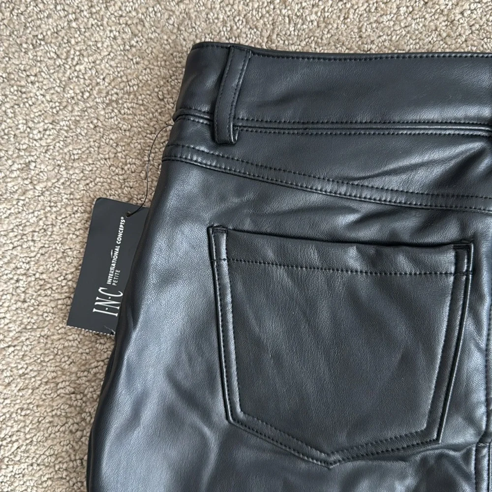 462M NWT INC International Concepts Women's Faux-Leather Skinny Pants - Size: 4P